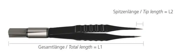 Pęseta bipolarna prosta krótka ? Końcówki:
