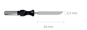 R-207-0 Nóż prosty, ostry, 24×3,3mm, jednostronny, do uchwytu 4mm