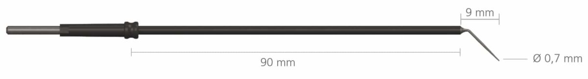 R-241-6 igła wygięta 12×0,8 mm, dł 100 mm ? Igła wygięta, długa ? Uchwyt: 4 mm