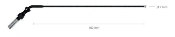 R-271-0 Kulka 2 mm, dł. 100mm, do uchwytu 4mm, zagięta ? Kulka laryngologiczna ? Uchwyt: 4 mm